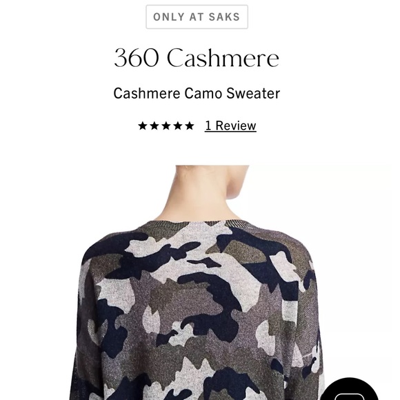 360 Cashmere Camo print crew neck sweater - size XS - Picture 11 of 15